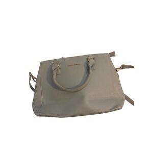 Hynes Victory Grey Vegan Leather Triple Compartment Satchel Bag Crossbody